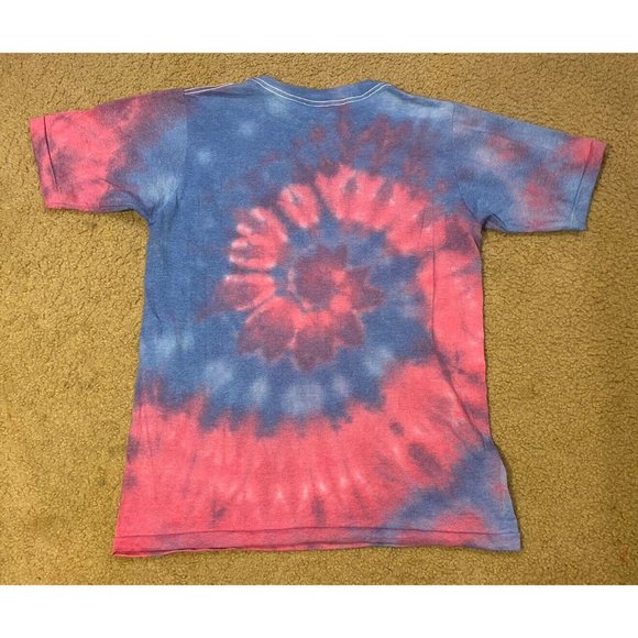 VTG Single Stitch Pink Blue Tie Dye Short Sleeve T Shirt Made In USA Size Medium - Picture 2 of 6